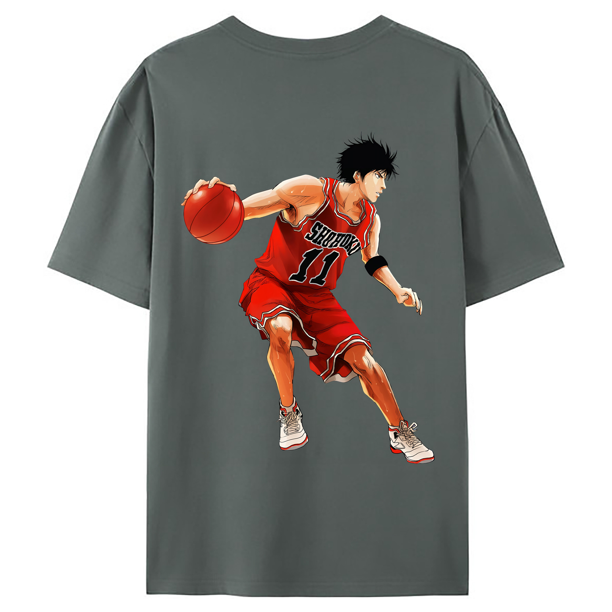 （画像用） SLAM DUNK／スラムダンク 綿100％ メンズ半袖Tシャツ（バックプリント） 通気性